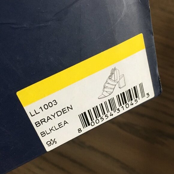 9,5 New Splendid Brayden Lace Up Sandals Block Heel Black Leather Gladiator - Picture 8 of 11